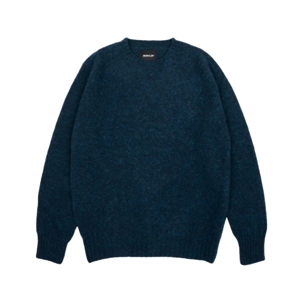 Howlin' Crater Neck Shetland Sweater Blue Heren