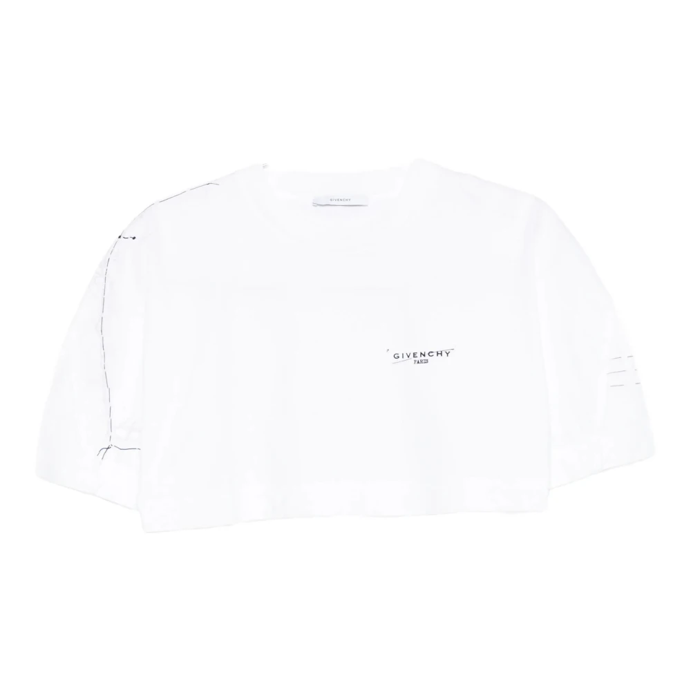 Givenchy Women's White Logo Print Cotton T-Shirt