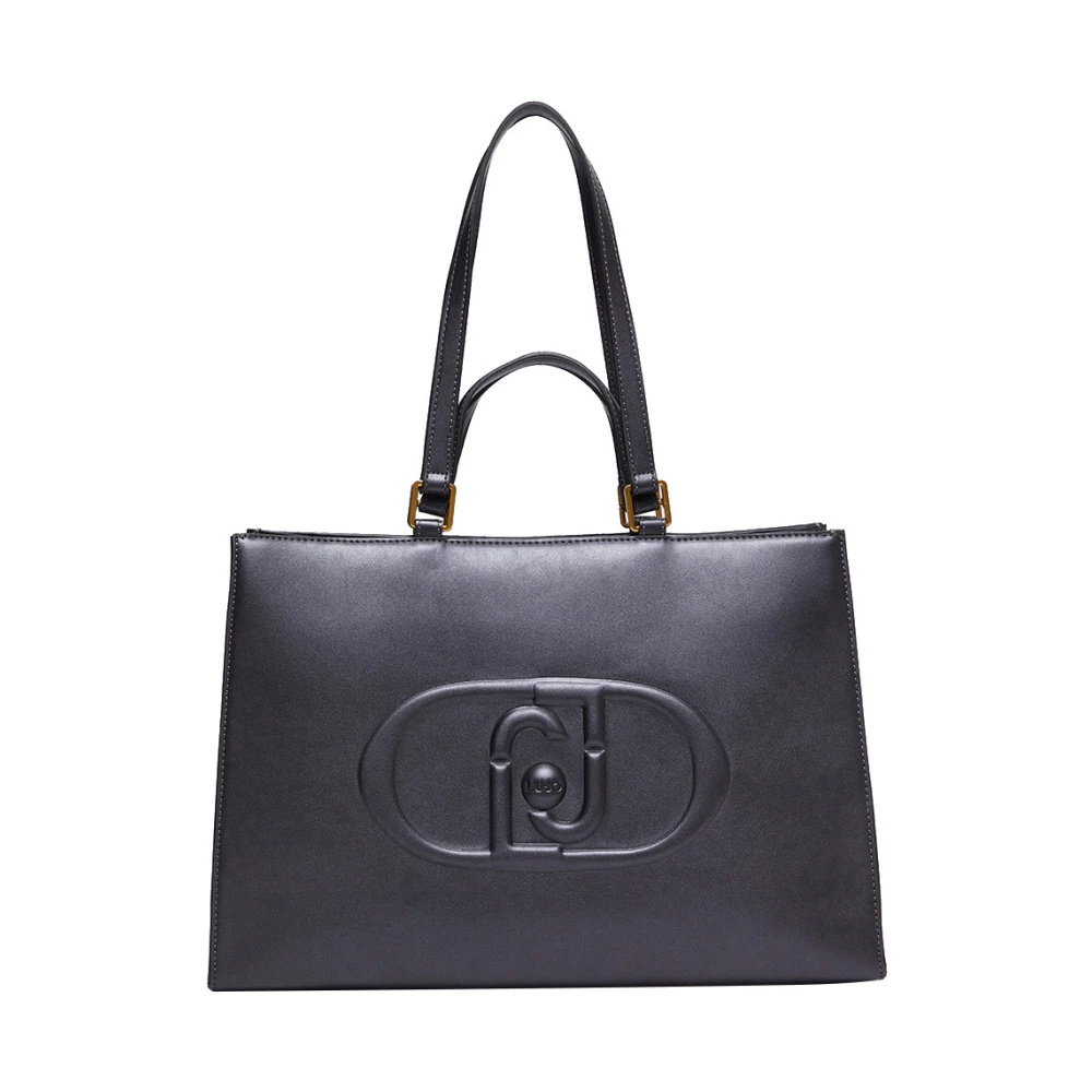 Liu Jo Elegante Antraciet Handtas met Gouden Details Gray Dames