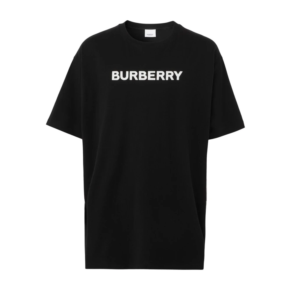 Burberry Zwarte Logo Print T-shirts en Polos Black Heren
