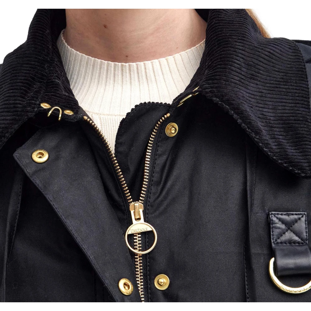 Barbour Zwarte Reighton Wax Jas Black Dames