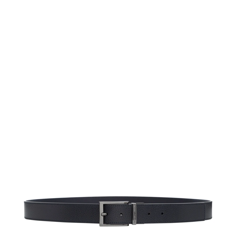Emporio Armani Verstelbare gesp Riem Effen patroon Blue Heren