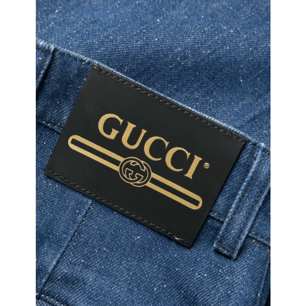 Gucci High-Waist Wide-Leg Jeans Blue Dames