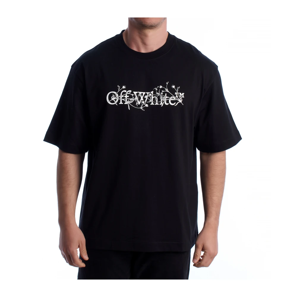Off White Men's Black Logo-Print T-Shirt - T-Shirts - L - Tops