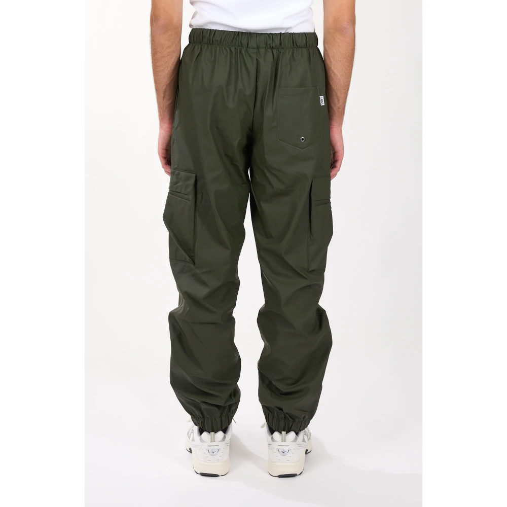 Rains Utility Cargobroek met Elastische Tailleband Green Heren