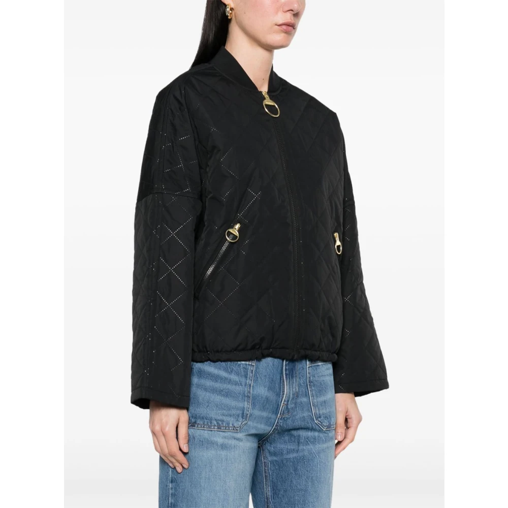 Barbour Zwarte bomberjack met ritssluiting Black Dames