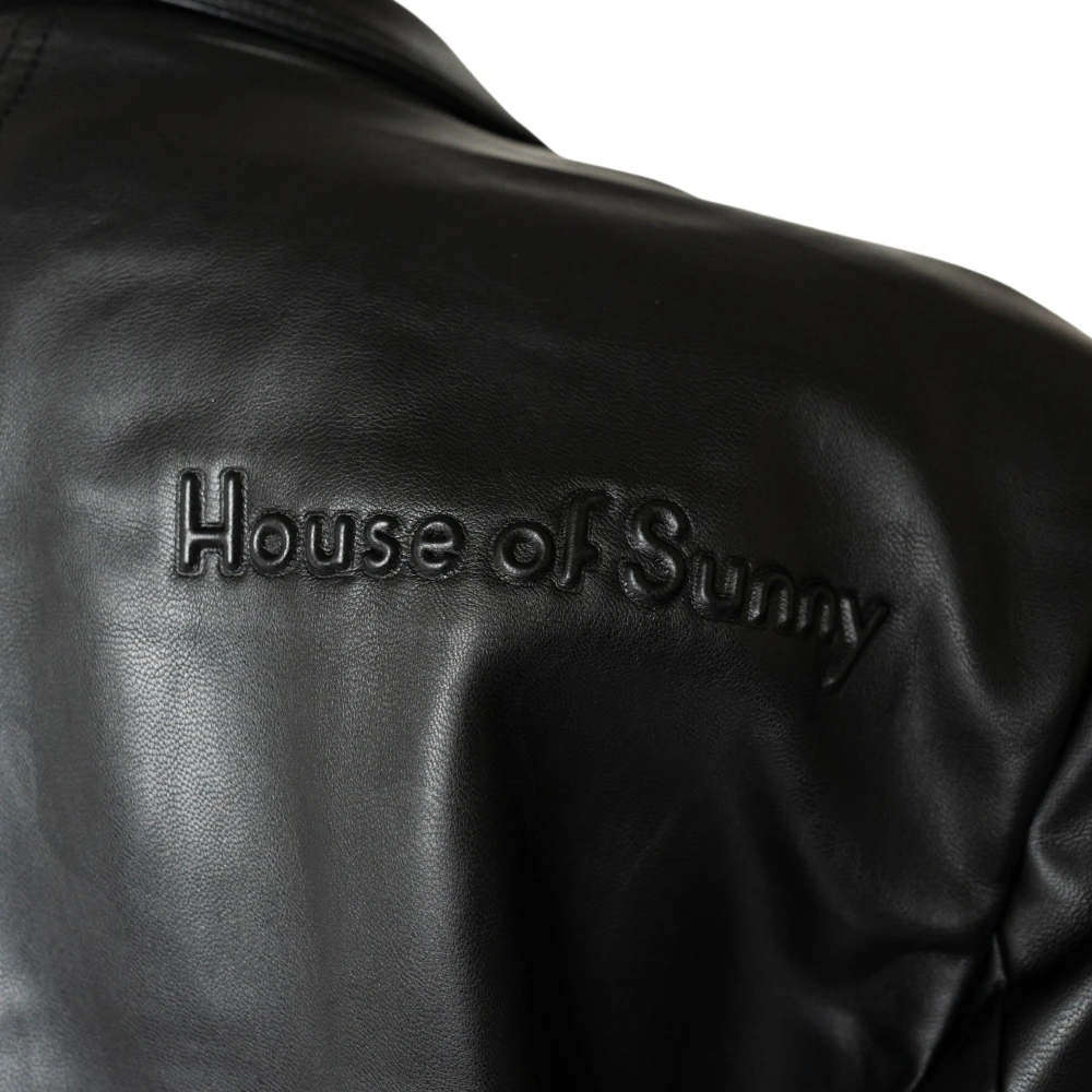 House of Sunny Retro Blazer in Kunstleer Black Heren