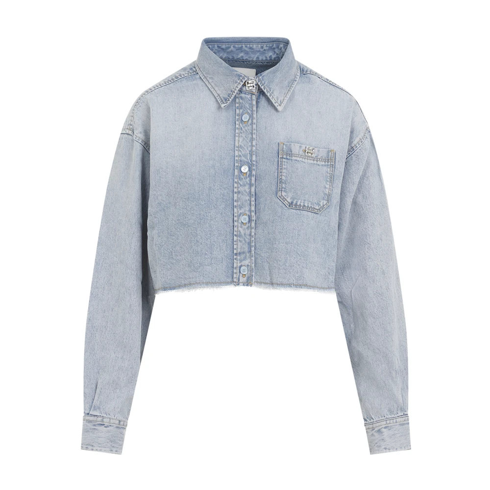 Givenchy IJsblauwe Lyocell Overhemd Blue Dames