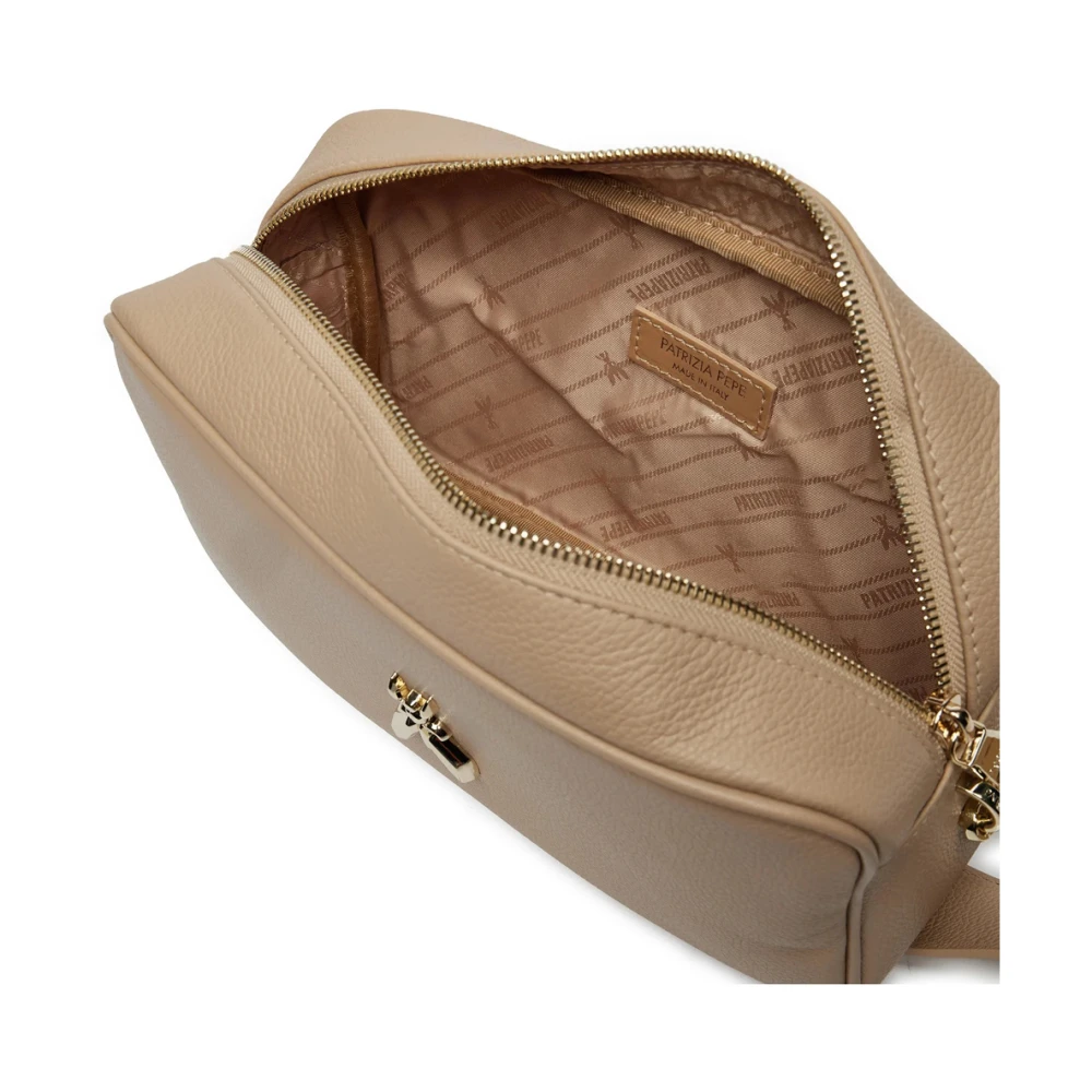 PATRIZIA PEPE Beige Schoudertas met Fly-detail Beige Dames