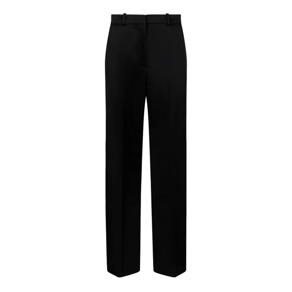 Lanvin Women's Black Straight Trousers, 2XS, Wide Leg Trousers