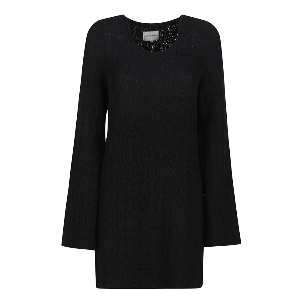 Loulou Studio Gebreide Korte Jurk Black Dames