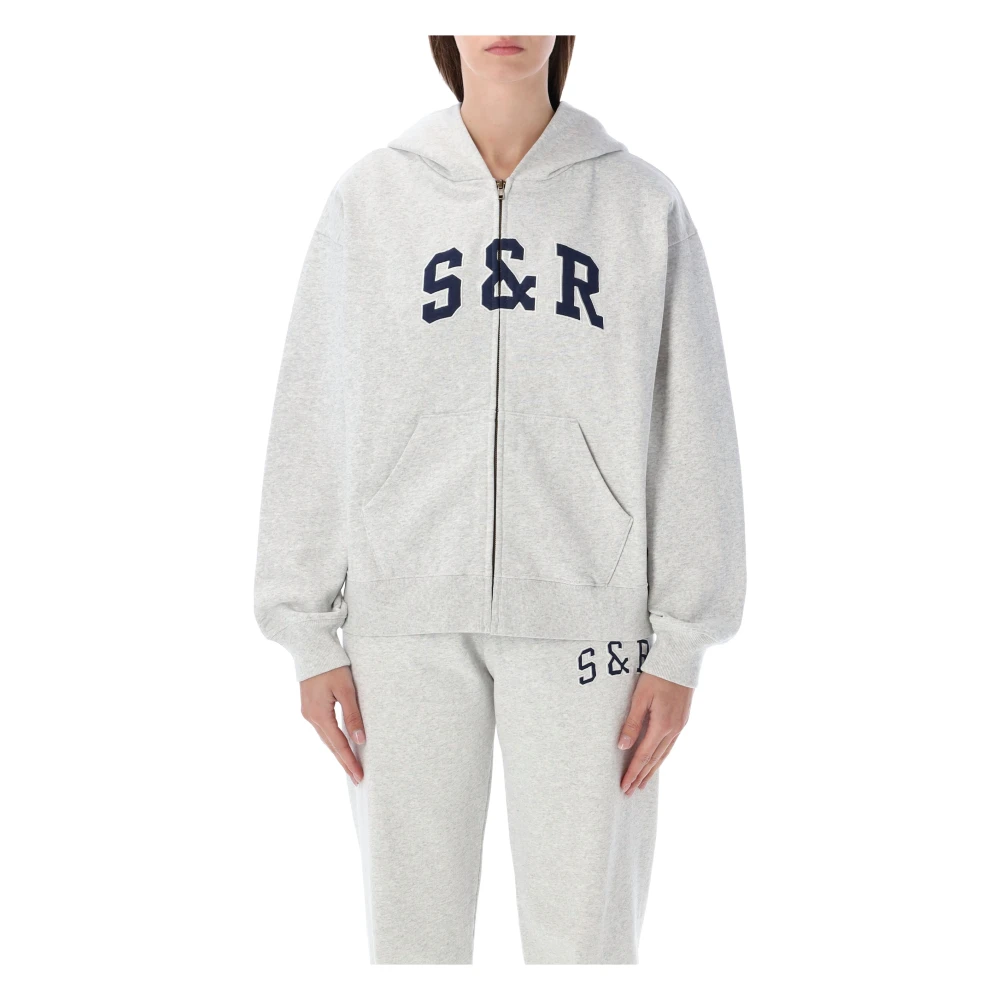 Sporty & Rich, Zip-throughs, female, Gray, Size: XL Ivy Zip Hoodie