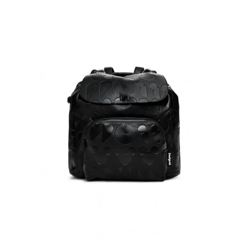 Desigual Zwarte handtas rugzak met ritssluiting Black Dames