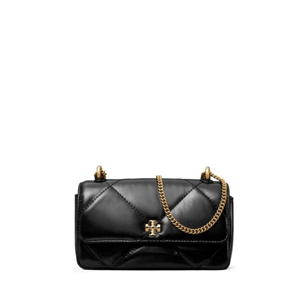 TORY BURCH Zwarte Diamant Gestikte Schoudertas Black Dames