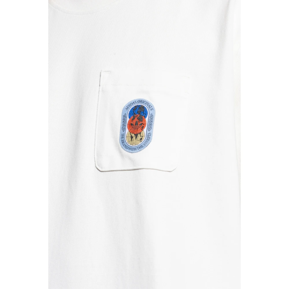 adidas Originals T-shirt met zak Beige Heren