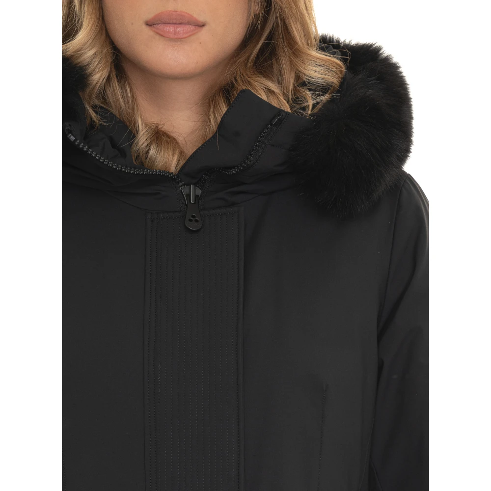 Peuterey Harrington jack met afneembare bontkraag Black Dames