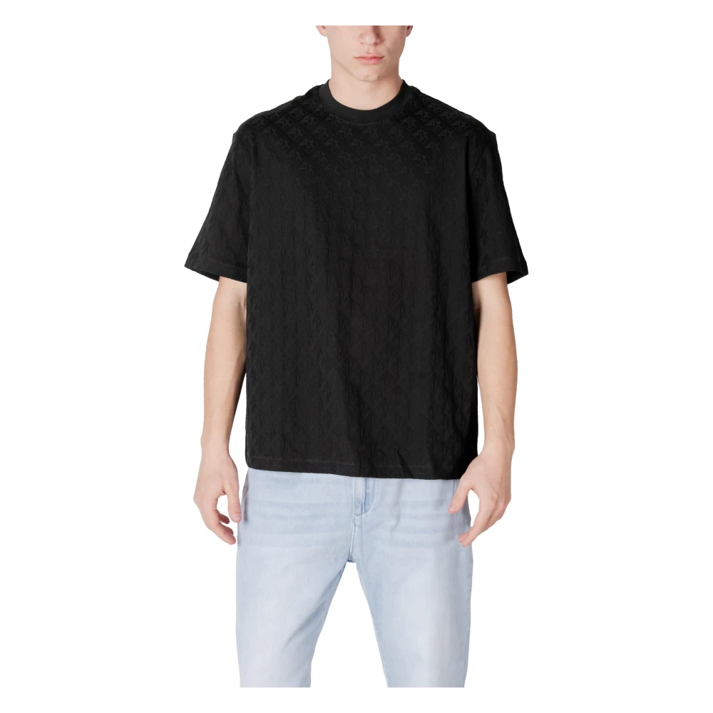 Armani Exchange Zwarte Katoenen T-shirt met Ronde Hals Black Heren