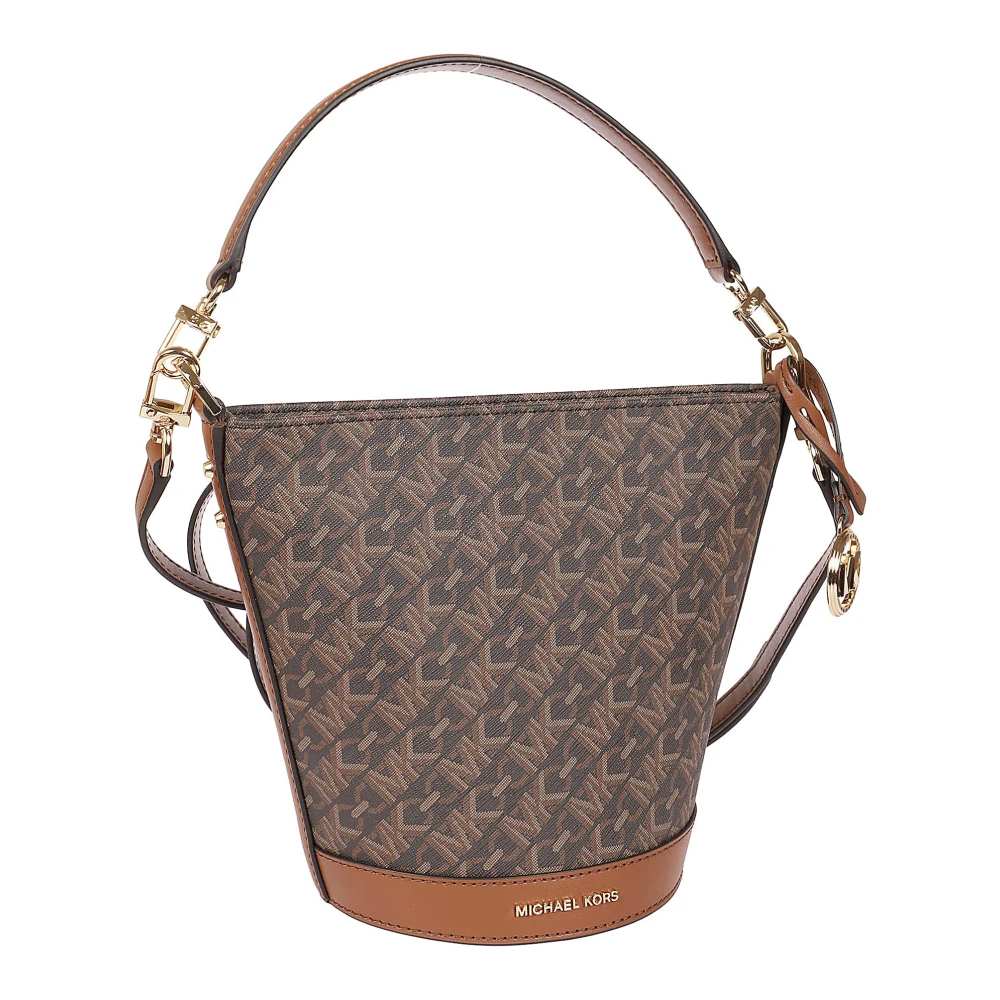 Michael Kors Canvas Emmerzak met Leren Details Brown Dames