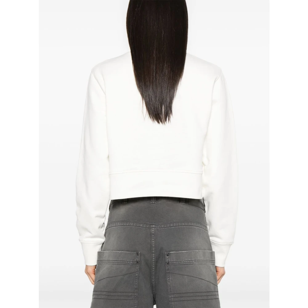 Palm Angels Witte Berenmotief Ronde Hals Sweater White Dames