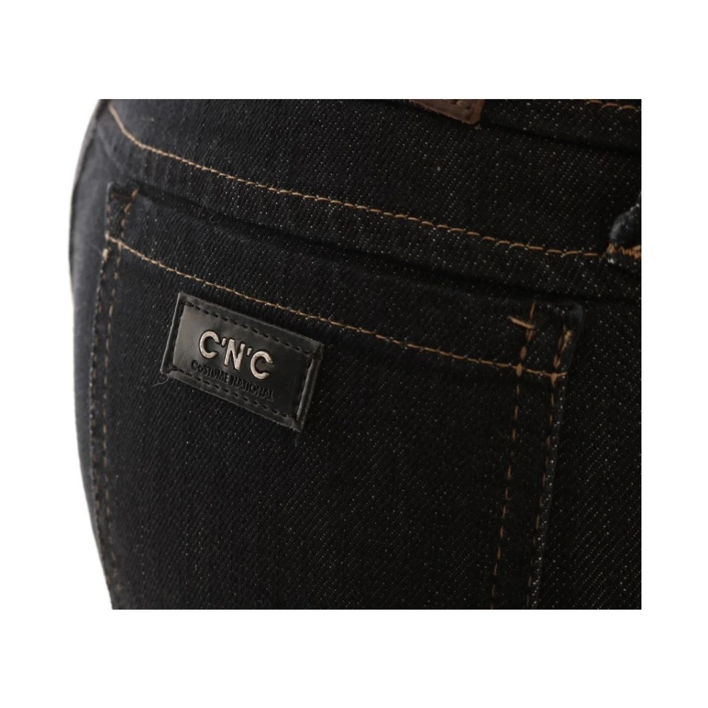 Costume National Slim Donkerblauwe Katoenen Jeans Blue Dames