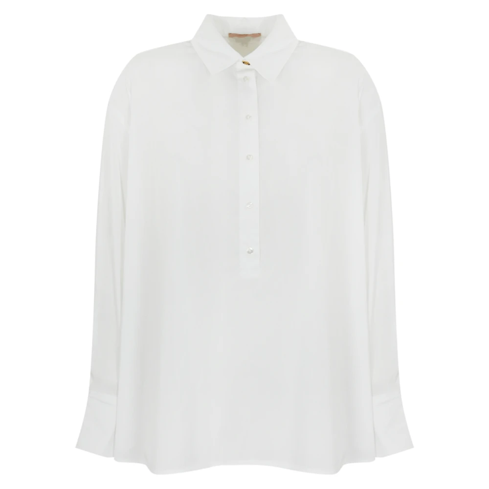 Twinset Witte Polo Stijl Shirt White Dames
