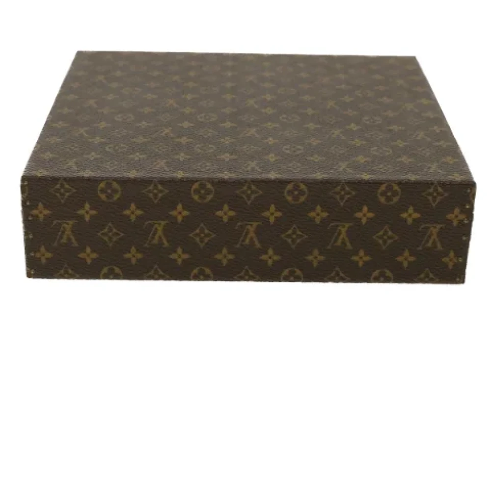 Pre-owned Brunt lerret Louis Vuitton koffert