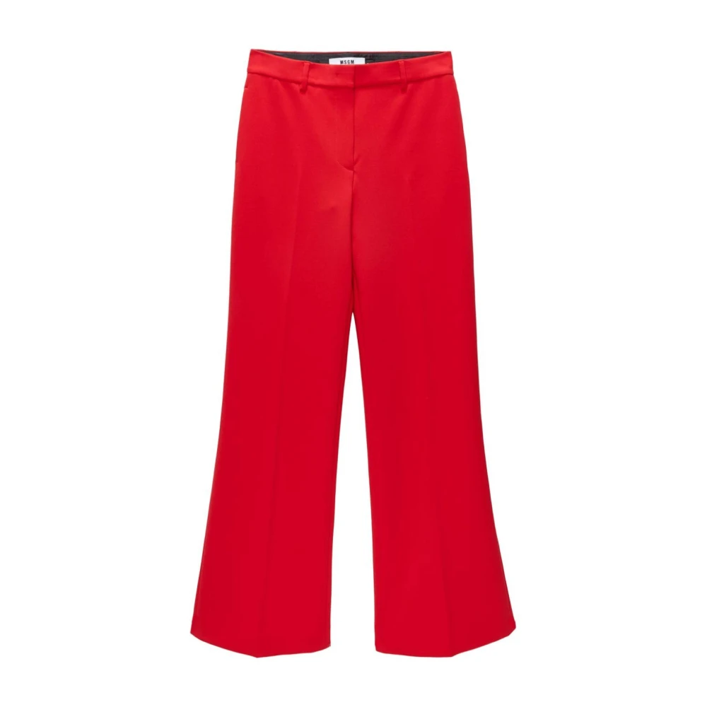 Msgm Casual Katoenen Broek Red Dames