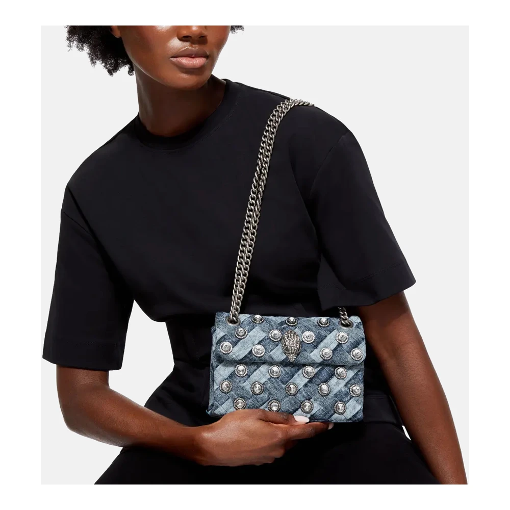 Kurt Geiger Denim Kristal Mini Kensington Tas Blue Dames
