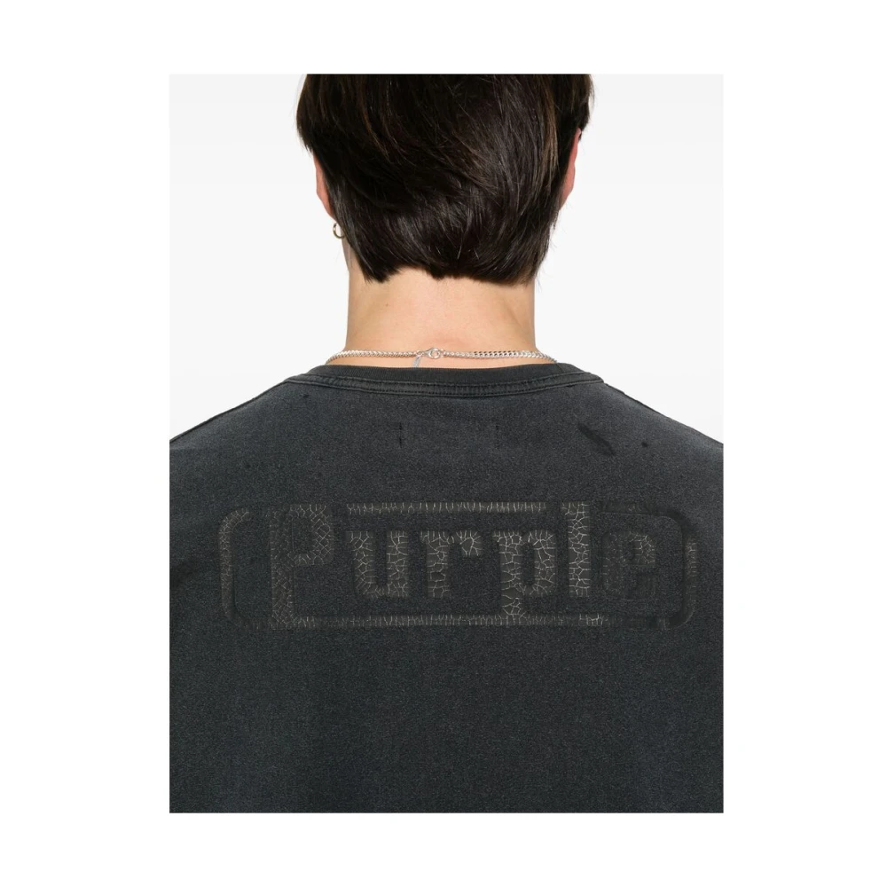 Purple Brand Antracietgrijze Crew Neck T-shirt Gray Heren
