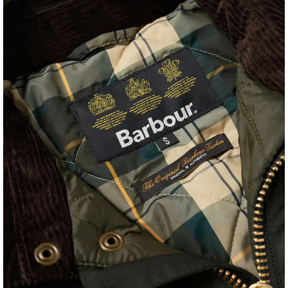Barbour Reelin Winterjas met Tartan Voering Green Heren