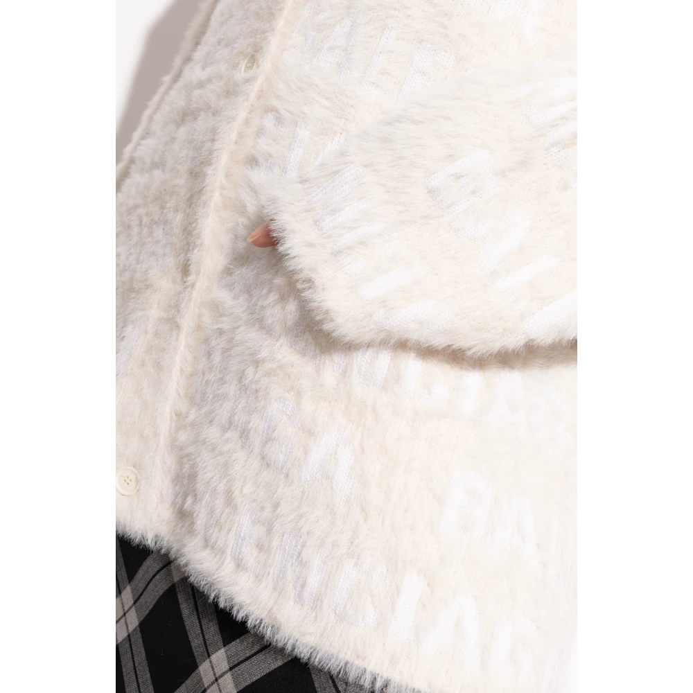 Balenciaga Cardigan met monogram Beige Dames