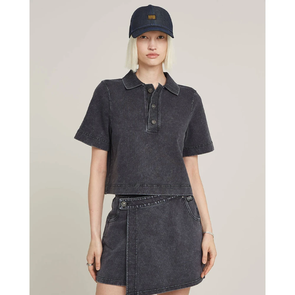 G-Star Overdyed Polo Sweatshirt voor Vrouwen Black Dames