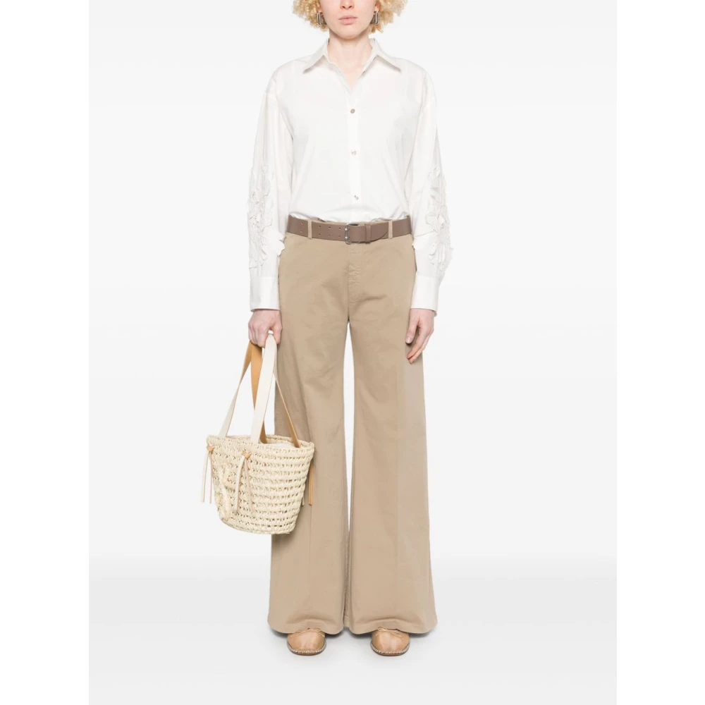 Forte Taupe Bruine Broek met Zakken Beige Dames