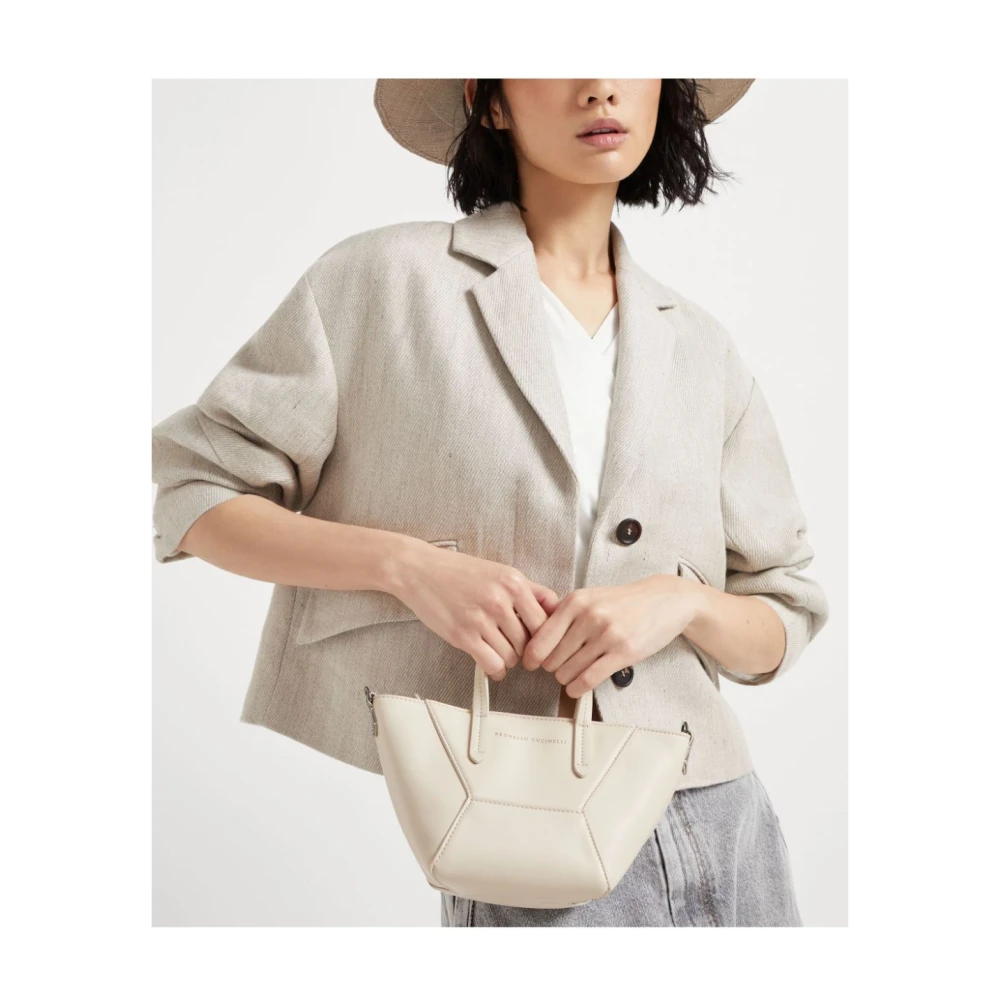 BRUNELLO CUCINELLI Ivoor Tote Tas met Monile Details Beige Dames