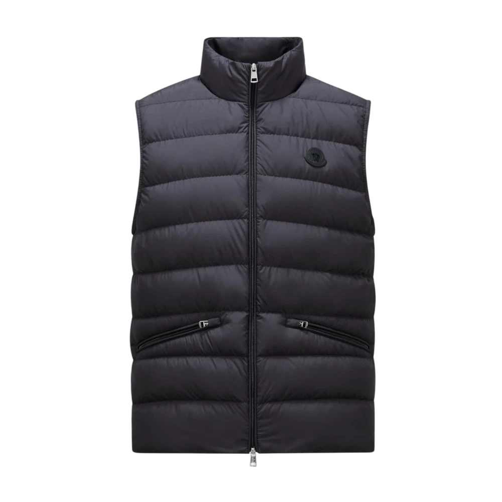 Moncler Zwarte Dons Gilet Lichtgewicht Black Heren