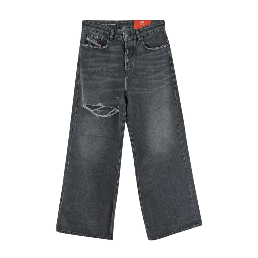 Diesel Katoenen Denim Broek Gray Dames
