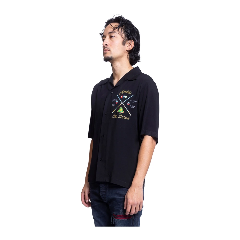 Amiri Pool Cue Bowling Shirt in Zwart Black Heren