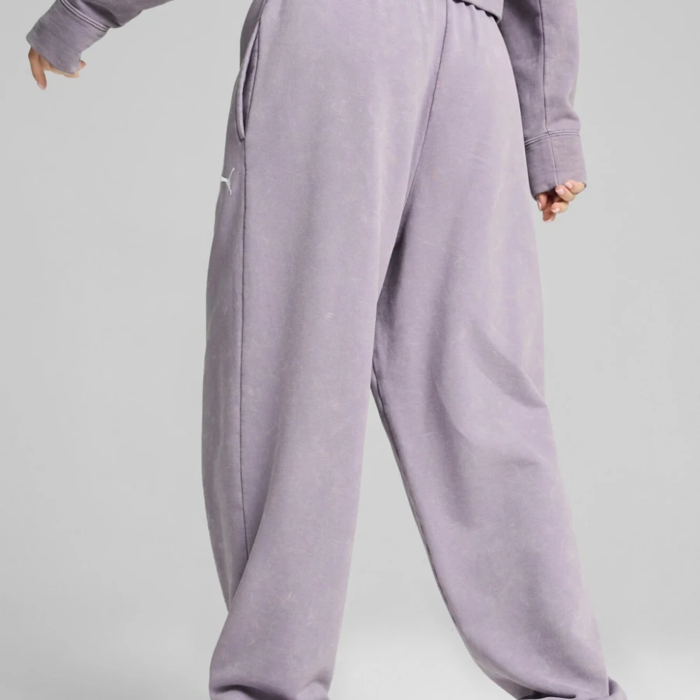 Puma Relaxed Gewassen Denim Broek Purple Dames