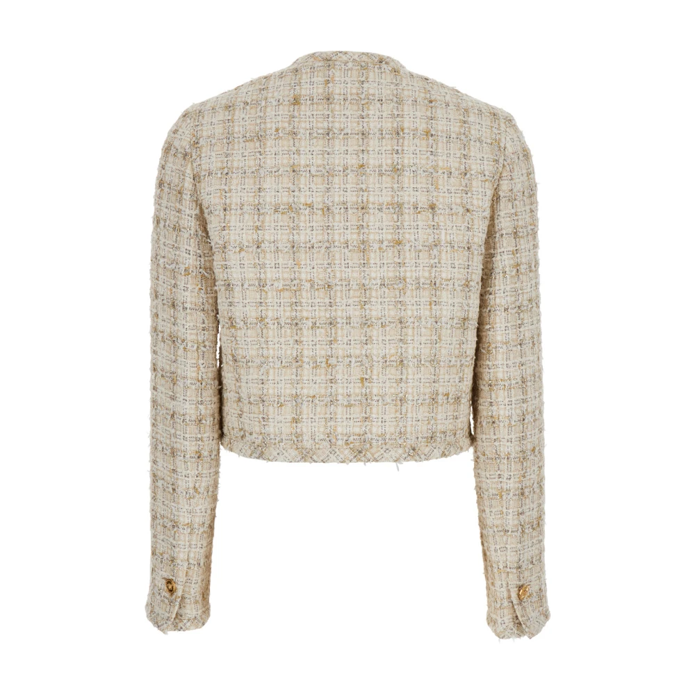 Versace Beige Kort Jack met Medusa Motief Beige Dames
