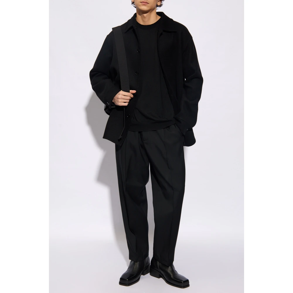 Jil Sander Wollen T-shirt Black Heren