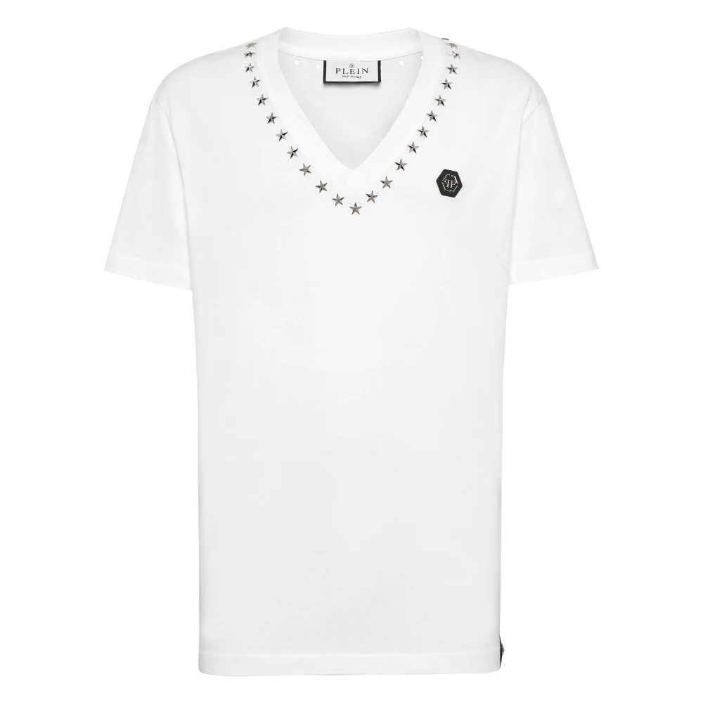 Philipp Plein Uomo Bianco - T-Shirt V-Neck Ss - Tops - 2XL