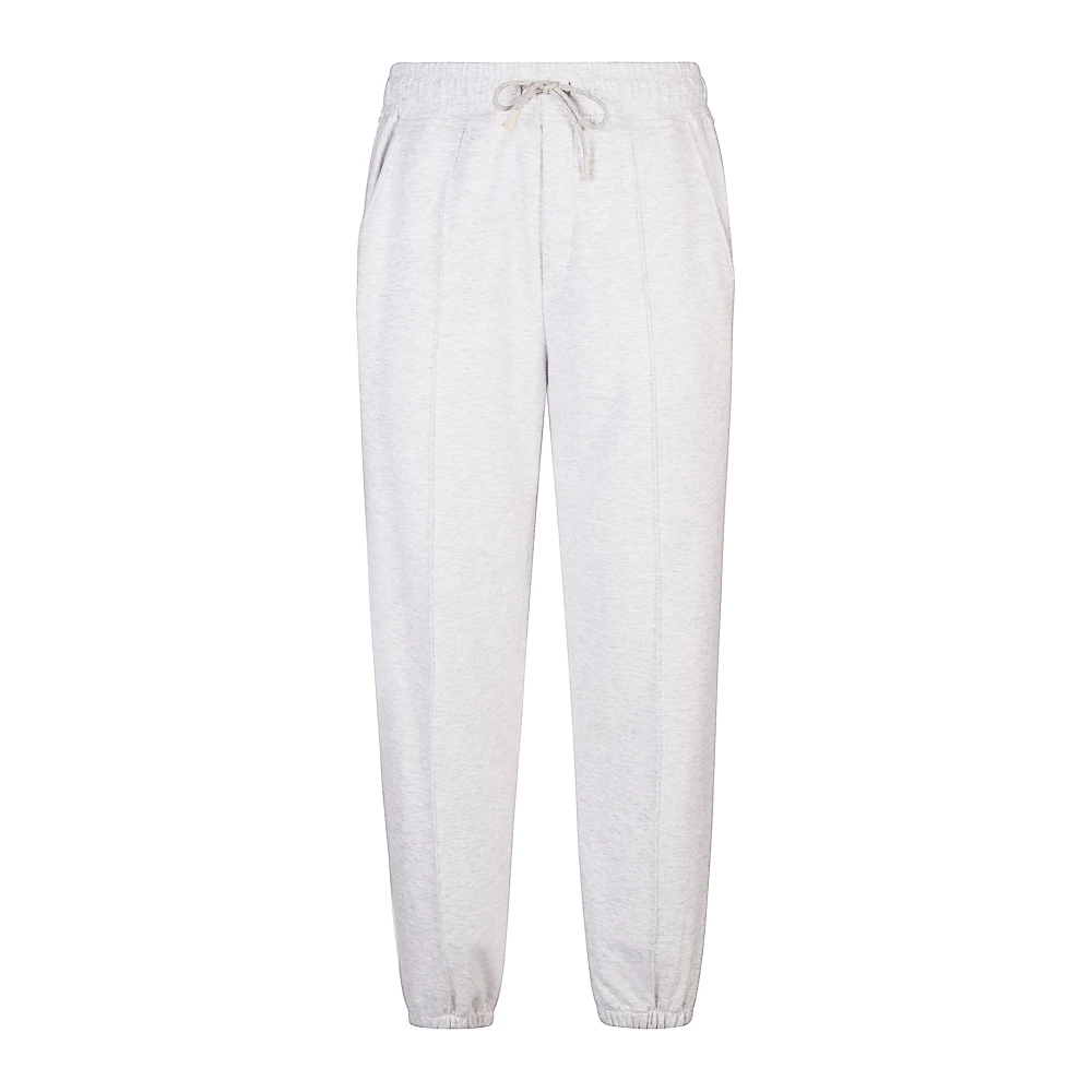 Eleventy Men's Gray Cashmere Silk Cotton Ribbed Jogger Trousers