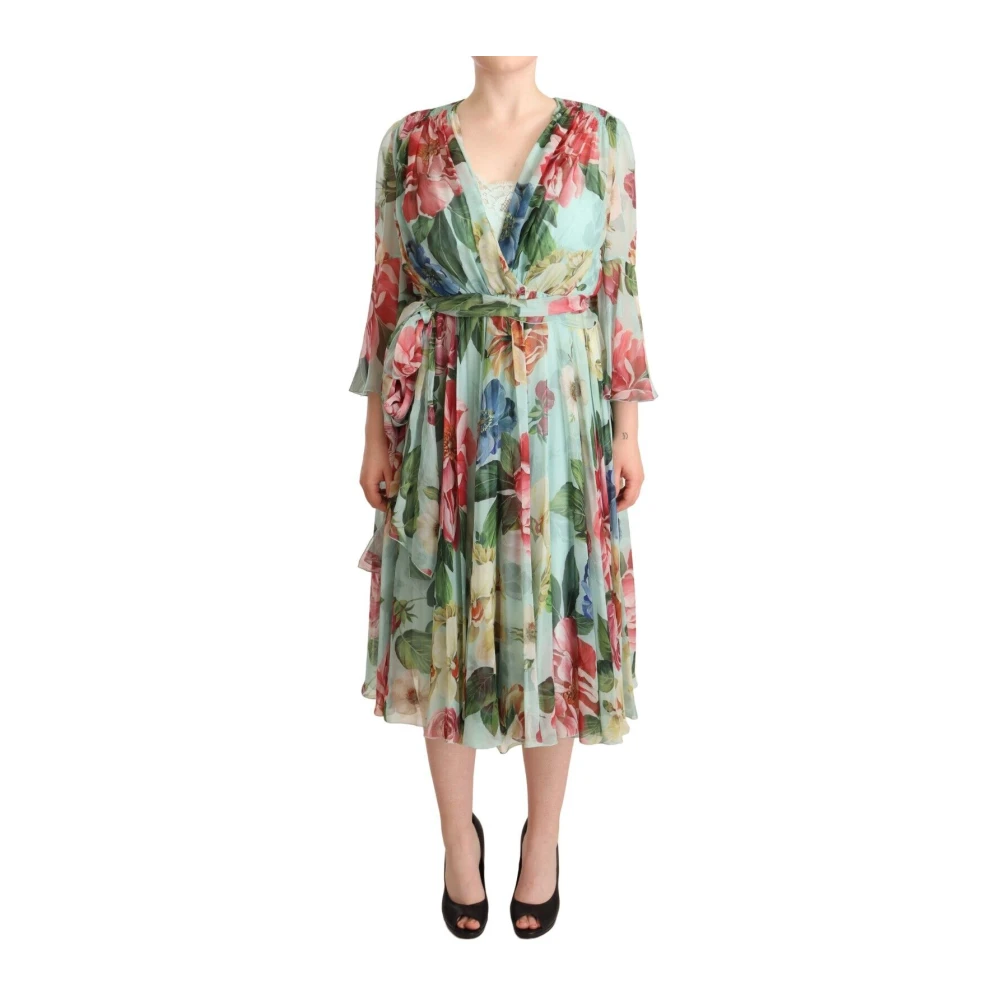 Dolce & Gabbana Women's Luxurious Floral Silk Wrap Dress