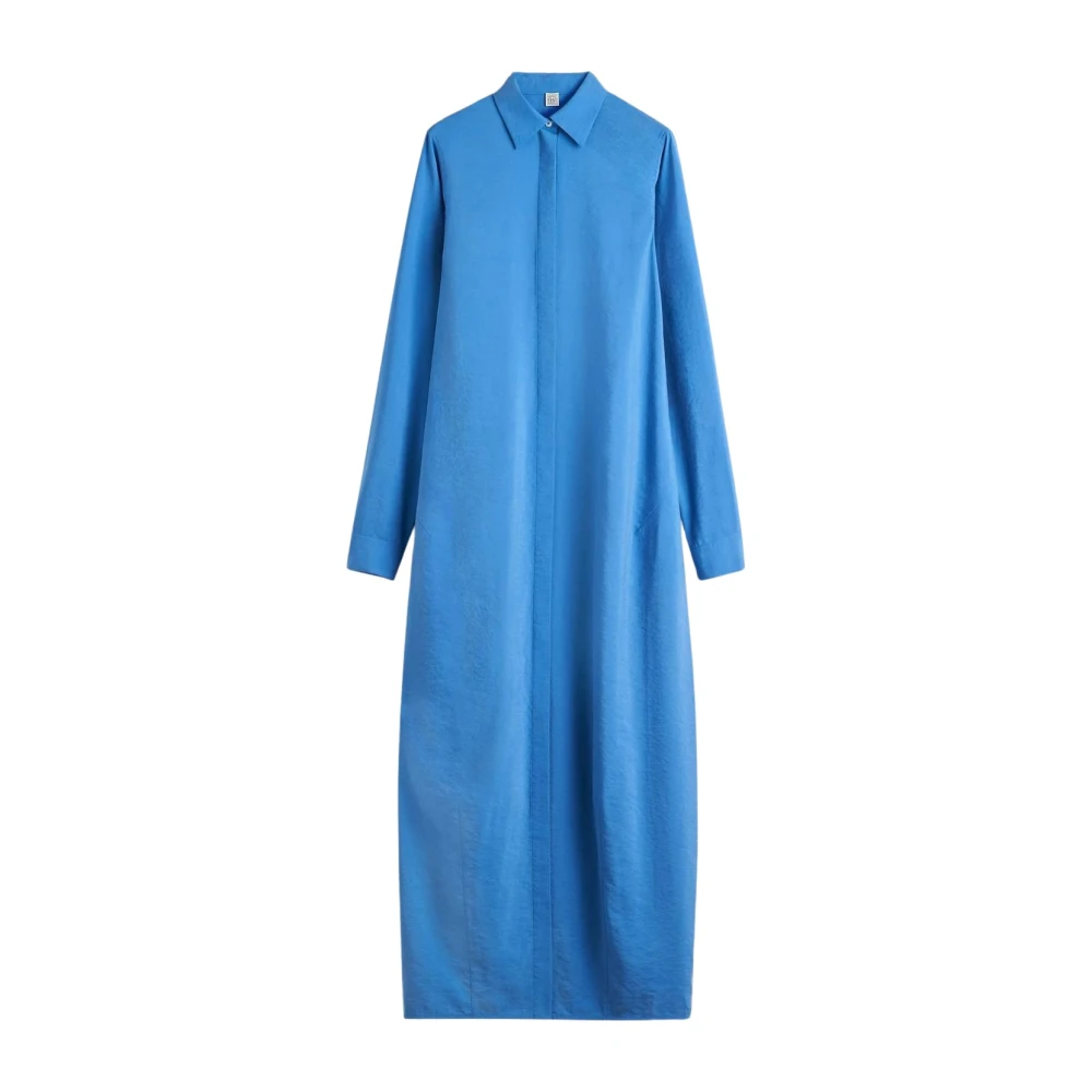 TotêMe Blauwe Zijden Overhemdjurk Blue Dames