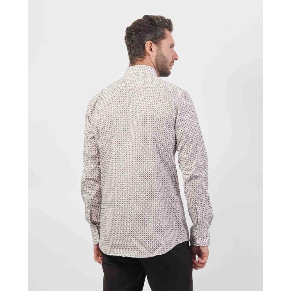 Hugo Boss Beige Bedrukt Overhemd Slim Fit Beige Heren