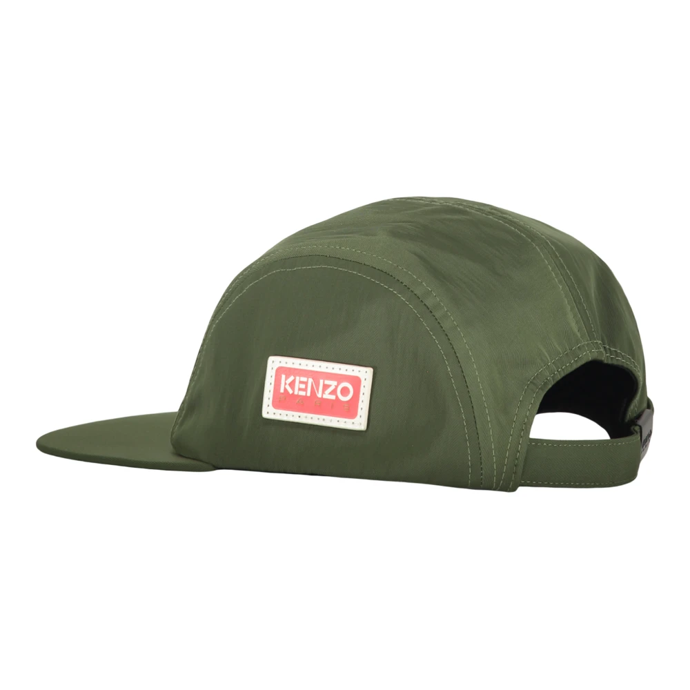 Kenzo Logo Baseballpet met Leren Label Green Heren