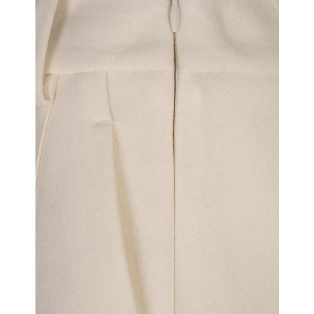 Ermanno Scervino Witte op maat gemaakte wollen shorts met plooien White Dames