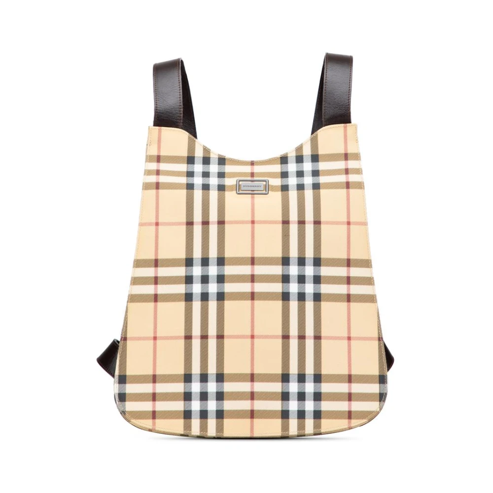 Burberry Vintage Women's Brown Pre-Owned Check Pattern Backpack