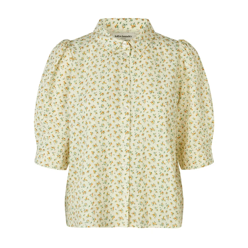 Lollys Laundry Gele Shirt met Pofmouwen Yellow Dames