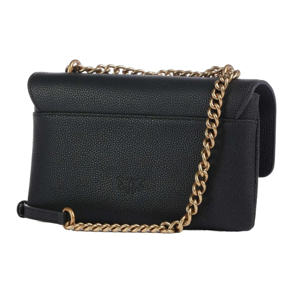 pinko Leren Handtas Stijl A29Q Black Dames